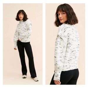 NWT VARLEY Belgrave Knit Dalmation Knit Super Soft Sweater, Sz XS